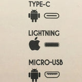 Cabo DE DADOS USB com ligação type c, lightning e micro USB