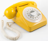 Telefone retro mostarda GPO 746 Rotary Rotary Dial Phone