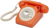 telefone fixo retro laranja GPO 746 Rotary Rotary Dial Phone