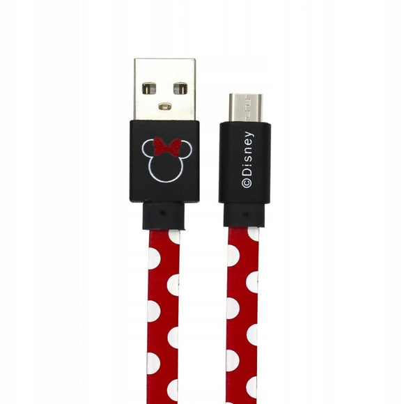 Cabo USB ligação Micro - Minnie Vermelho - Disney